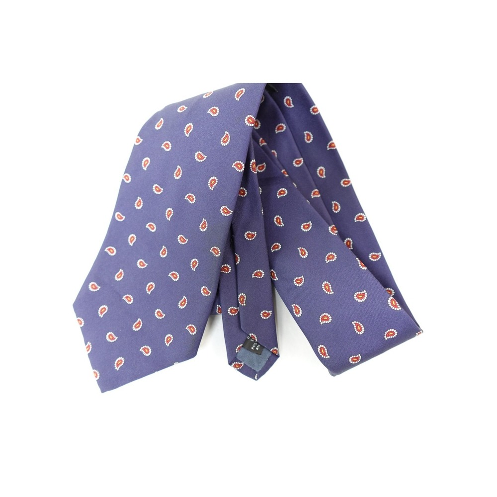 Egon Von Furstenberg Paisley Tie USA Blue Red Print Necktie Vintage 90s Y2K‎